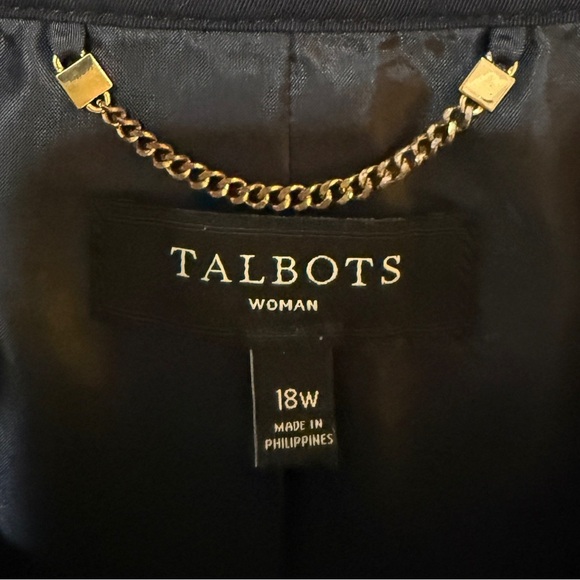 Talbots Woman Black and White Blazer with Tailored Silhouette Size 18 W - Picture 5 of 7